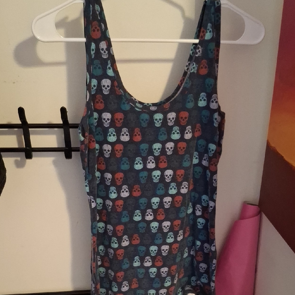 Colorful Skull Print Tank Top